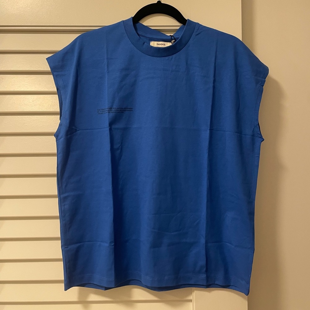 BRAND NEW Pangaia cutoff blue tank
